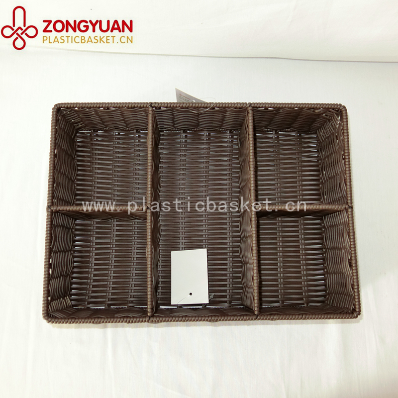 PP Woven Storage Basket with 5 Compartments