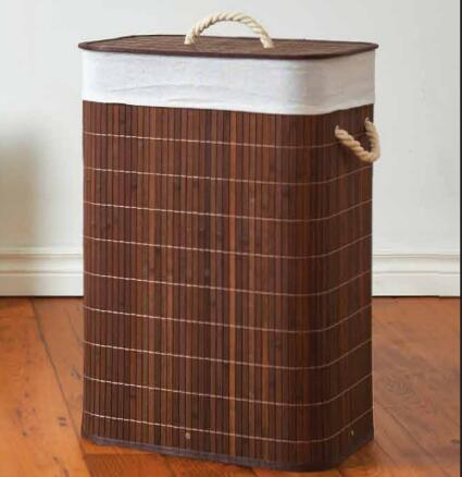 Foldable Bamboo Laundry Hamper with Washable Liner