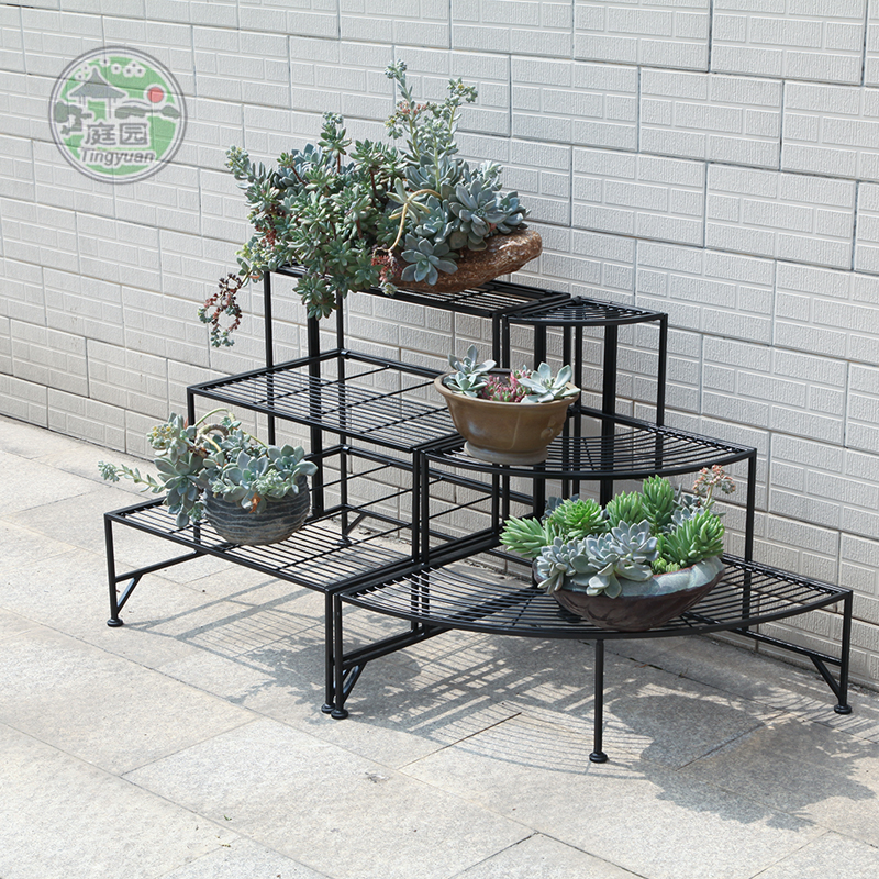 3-Tier Corner Iron Plant Stand Shelf Rack