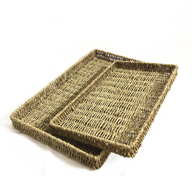 Metal Wire Frame Seagrass Storage Baskets