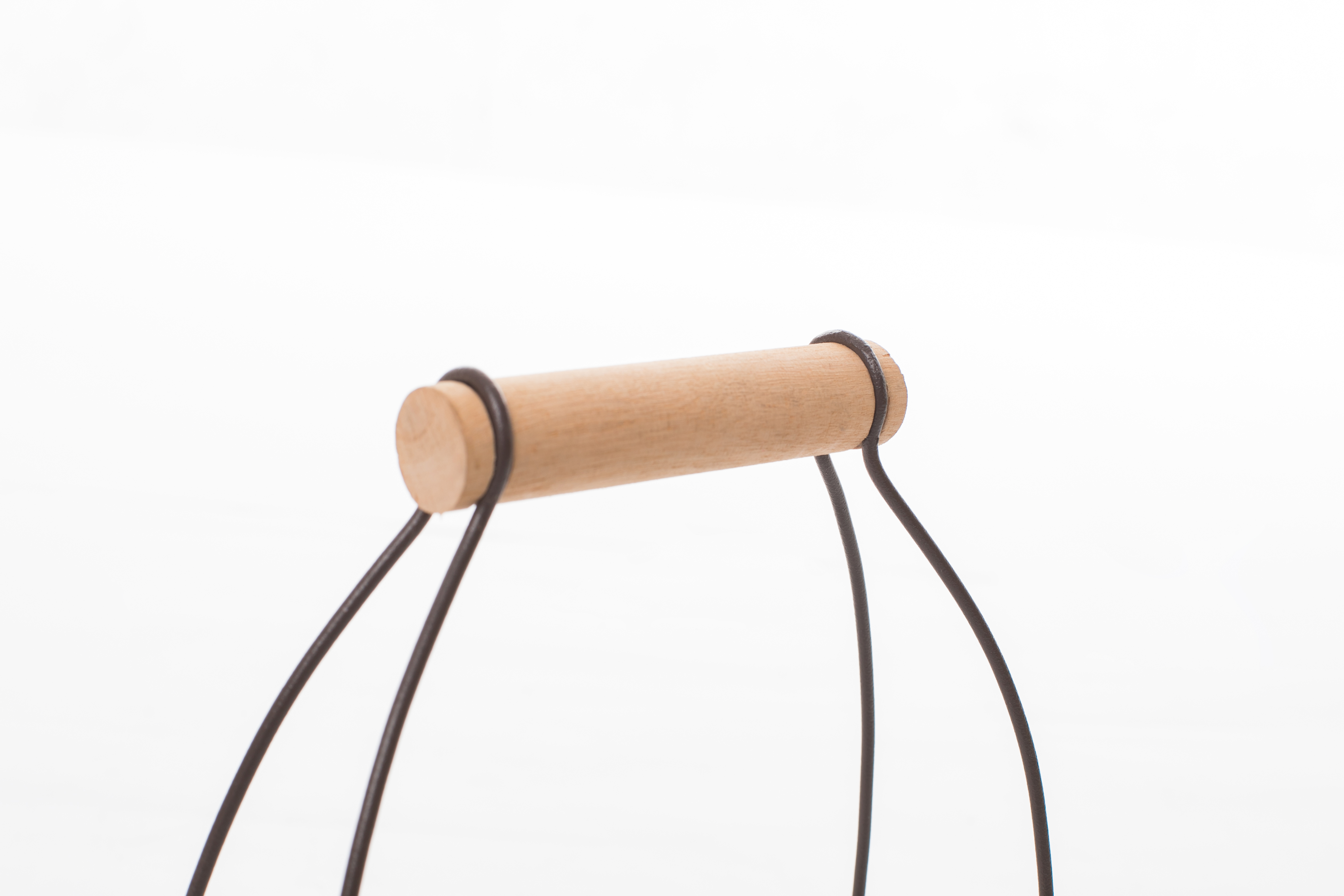 Wire Basket with Wooden Handles Set of 2