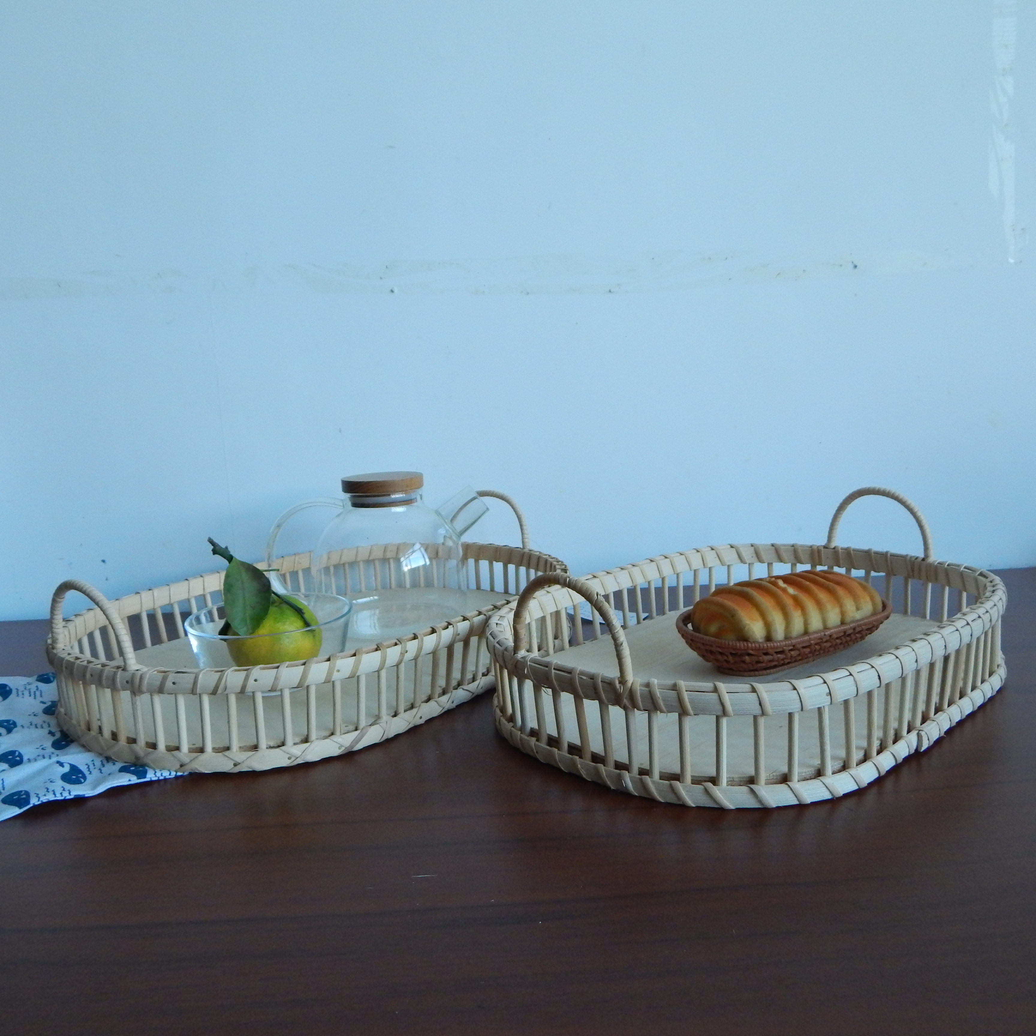 Poplar Wood and Bamboo Hanging Basket