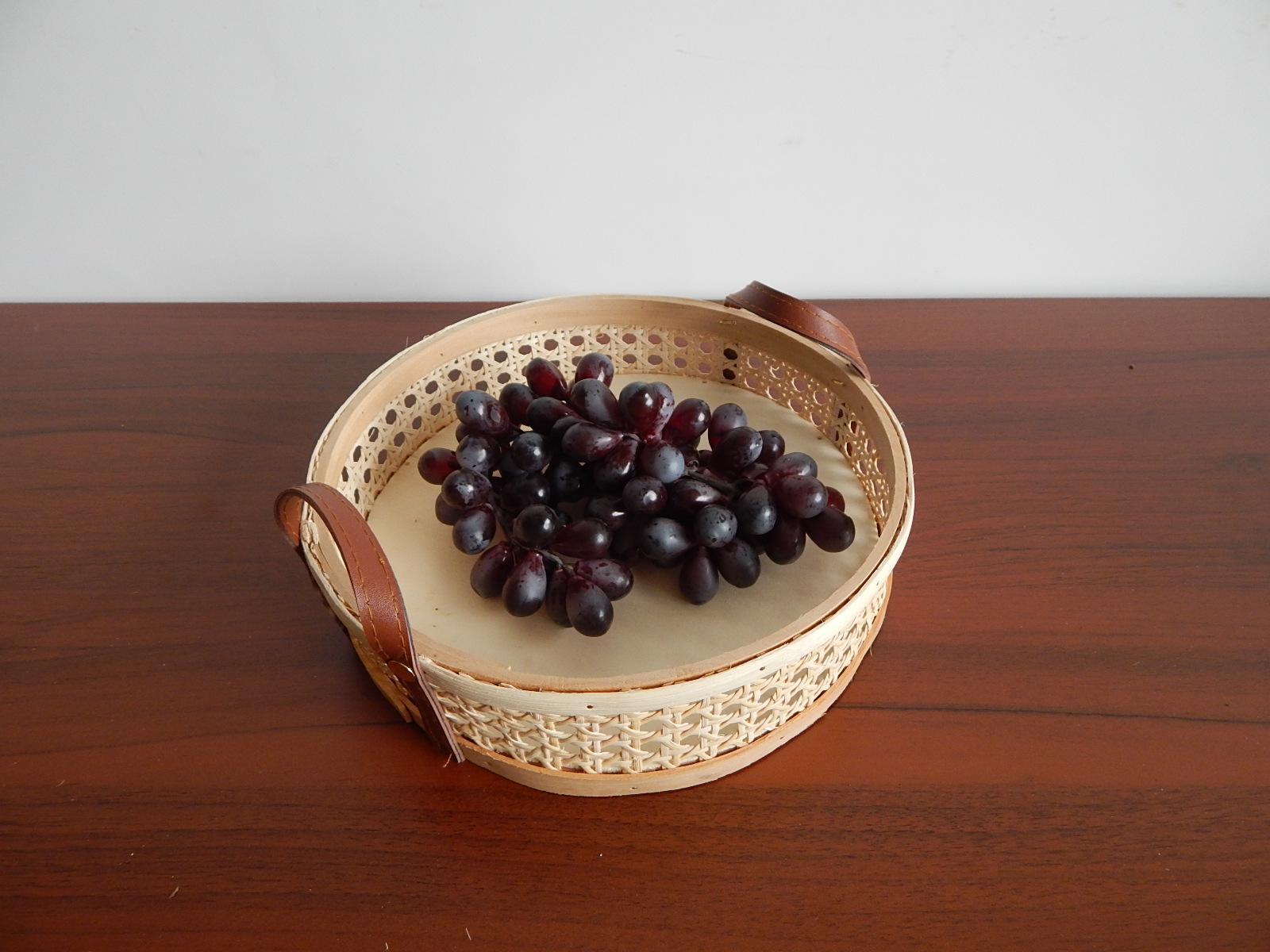 Rattan Storage Basket with PU Handle