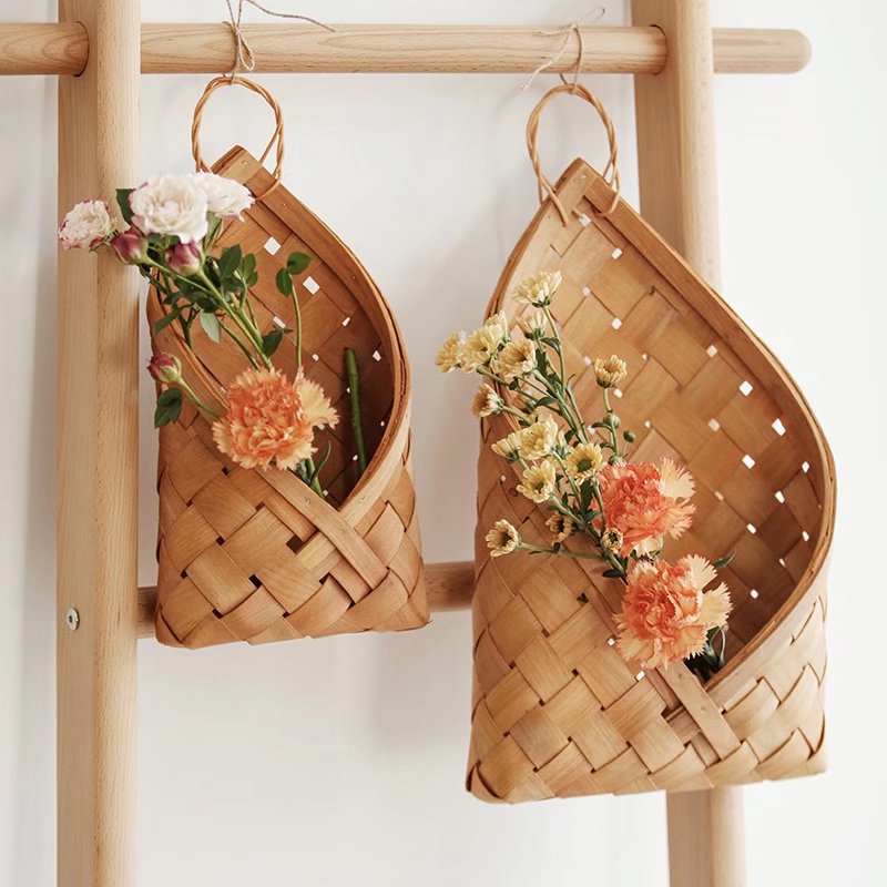 Woodchip Wall Hanging Storage Basket