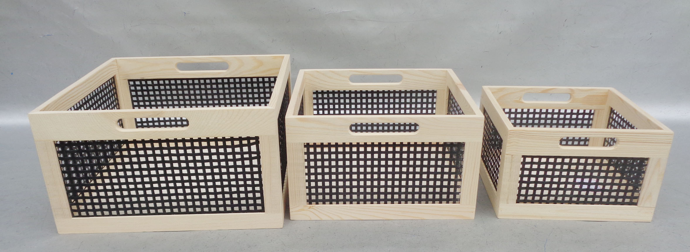 Wooden Storage Basket Set of 3