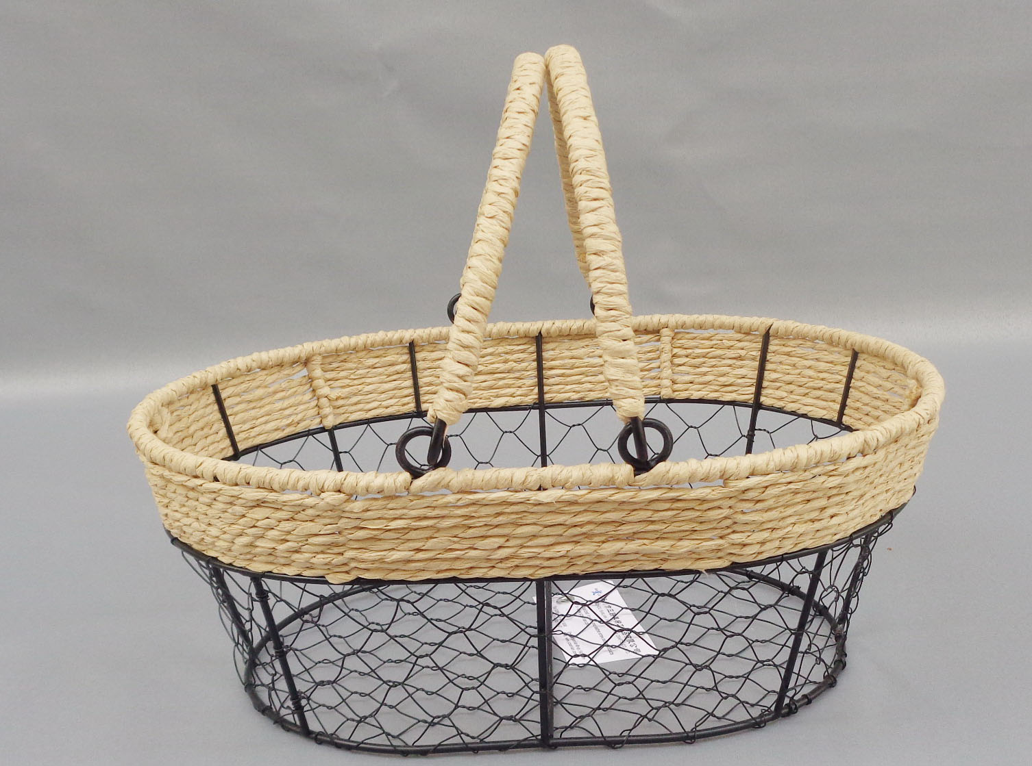 Iron Wire Basket with Removable Handles