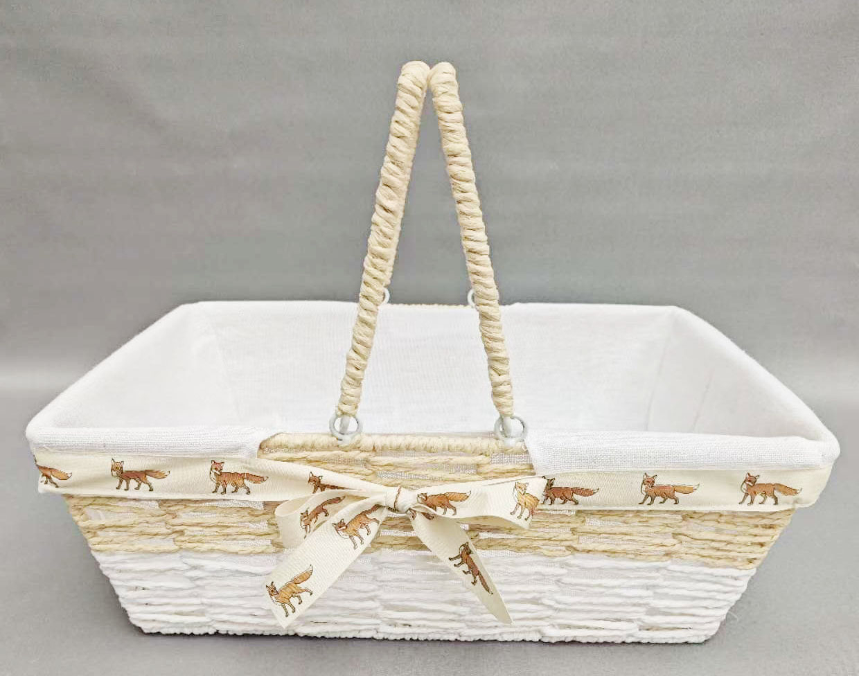 Iron Frame Paper Rope Storage Basket
