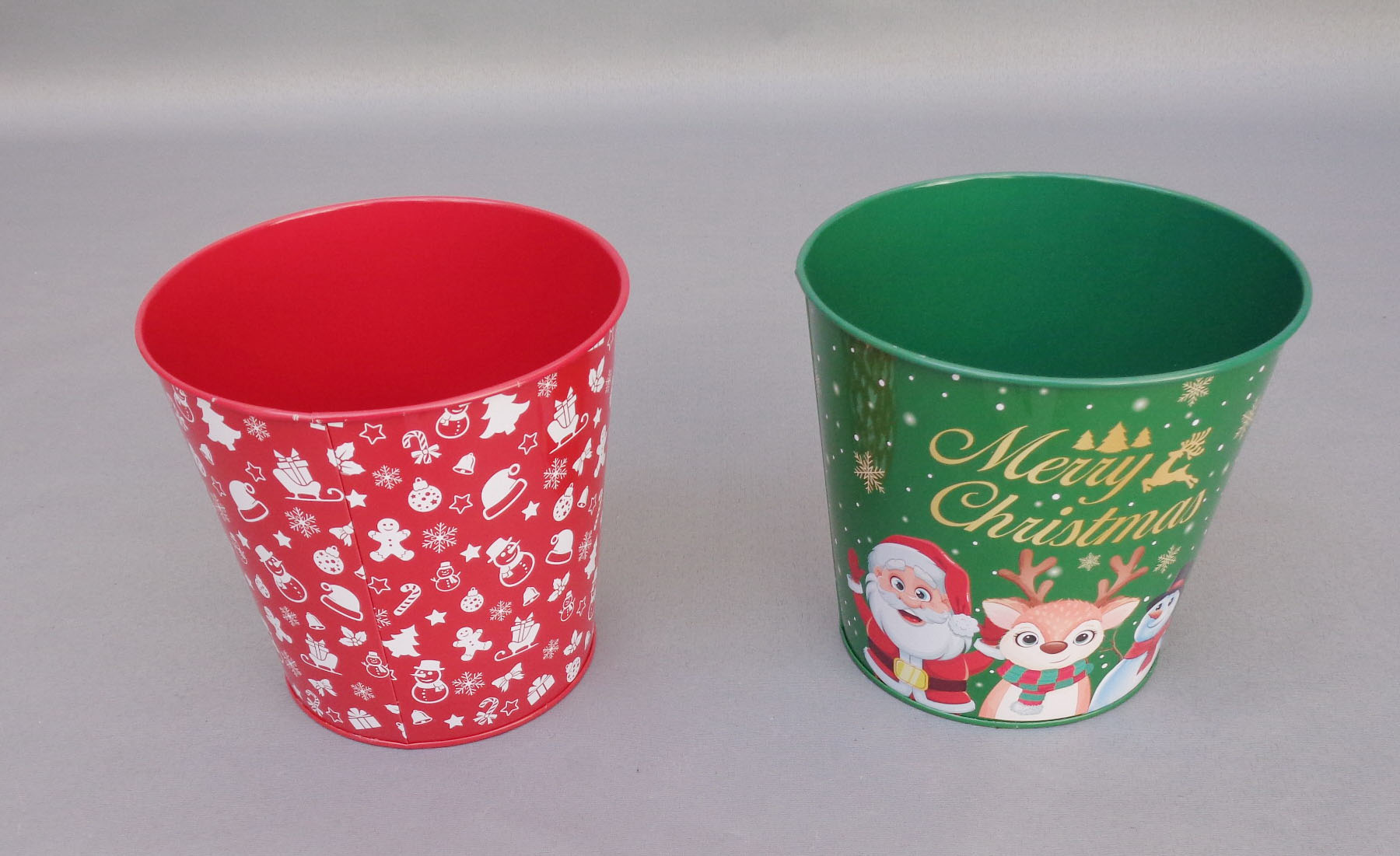 Metal Barrel with Christmas Printing