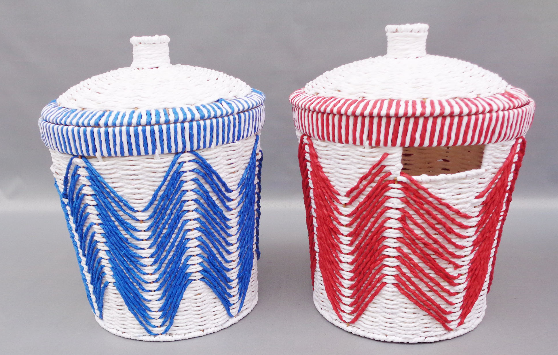 Iron Frame Paper Rope Woven Storage Basket