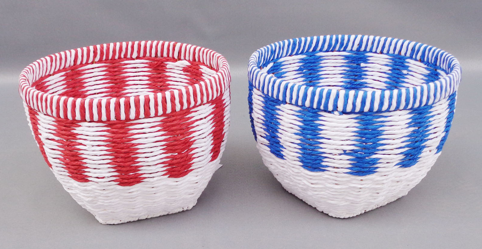 Iron Frame Paper Rope Woven Basket