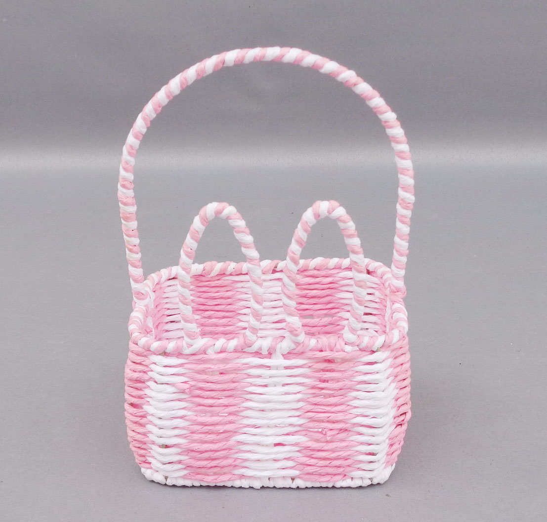 Paper Rope Weave Rabbit Ear Basket