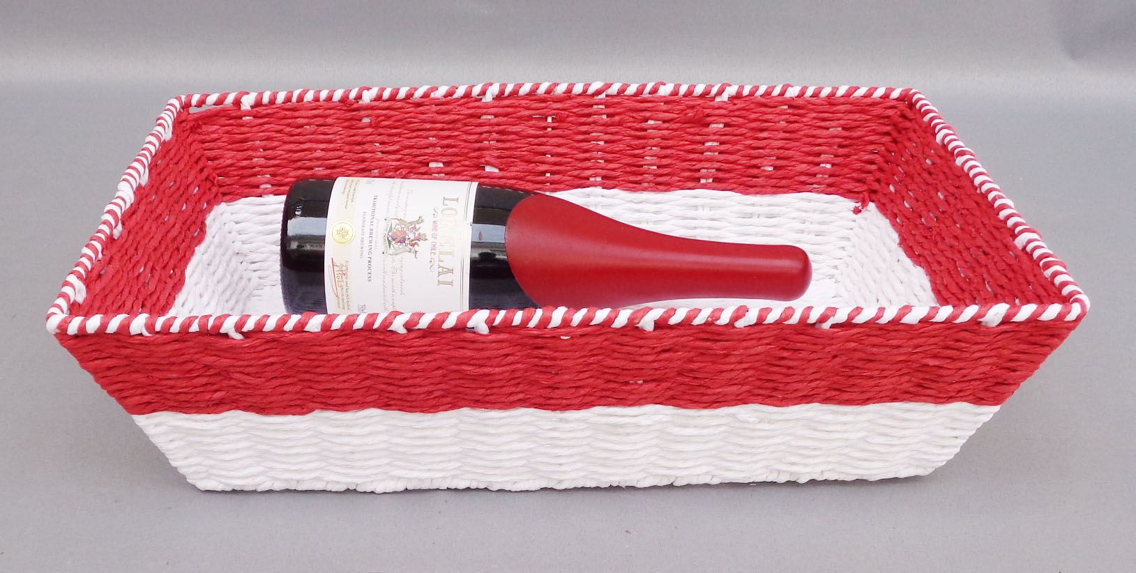 Iron Frame Paper Rope Weave Basket
