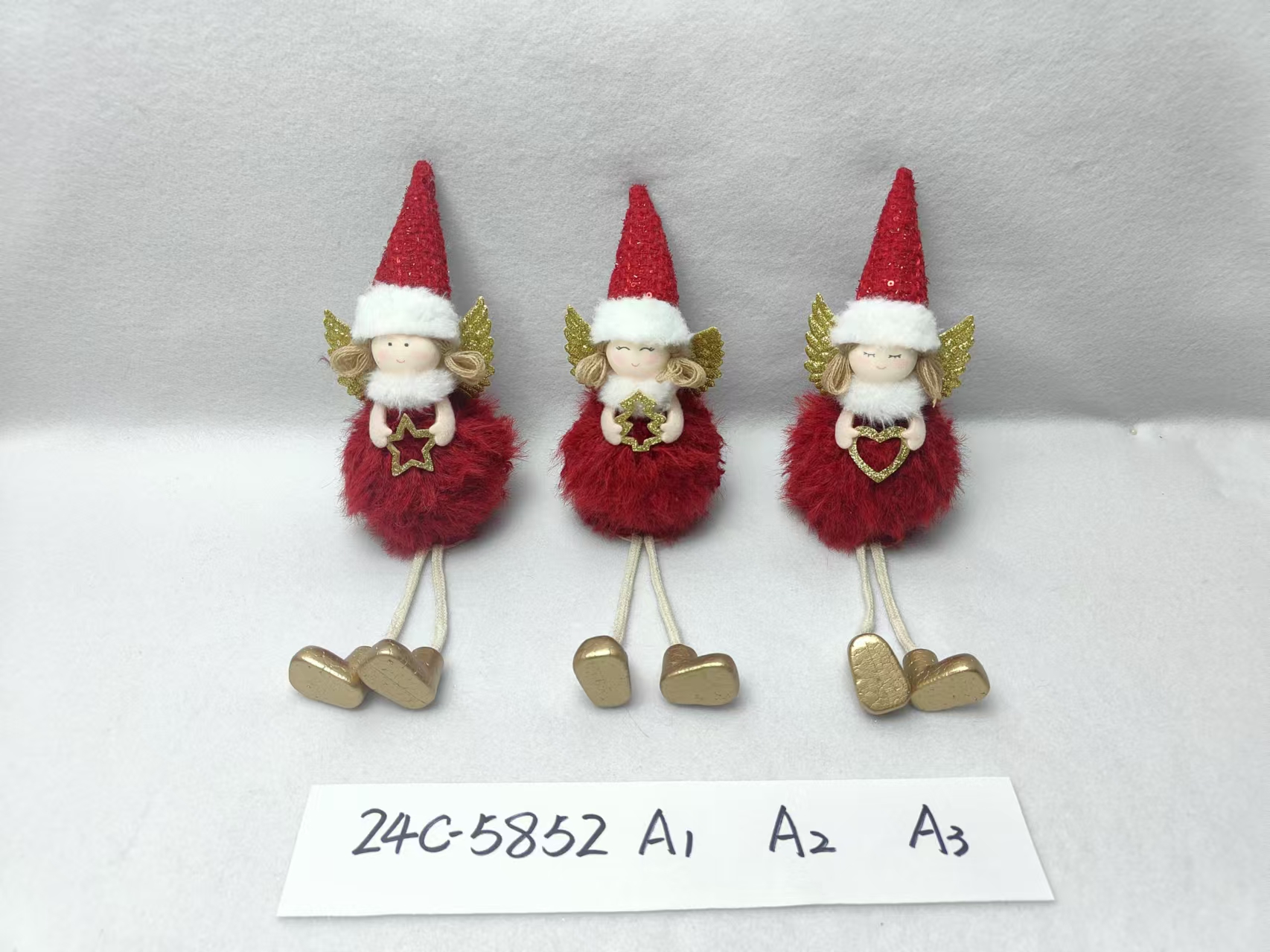 Christmas Angel Ornament with Red Sequined Hat