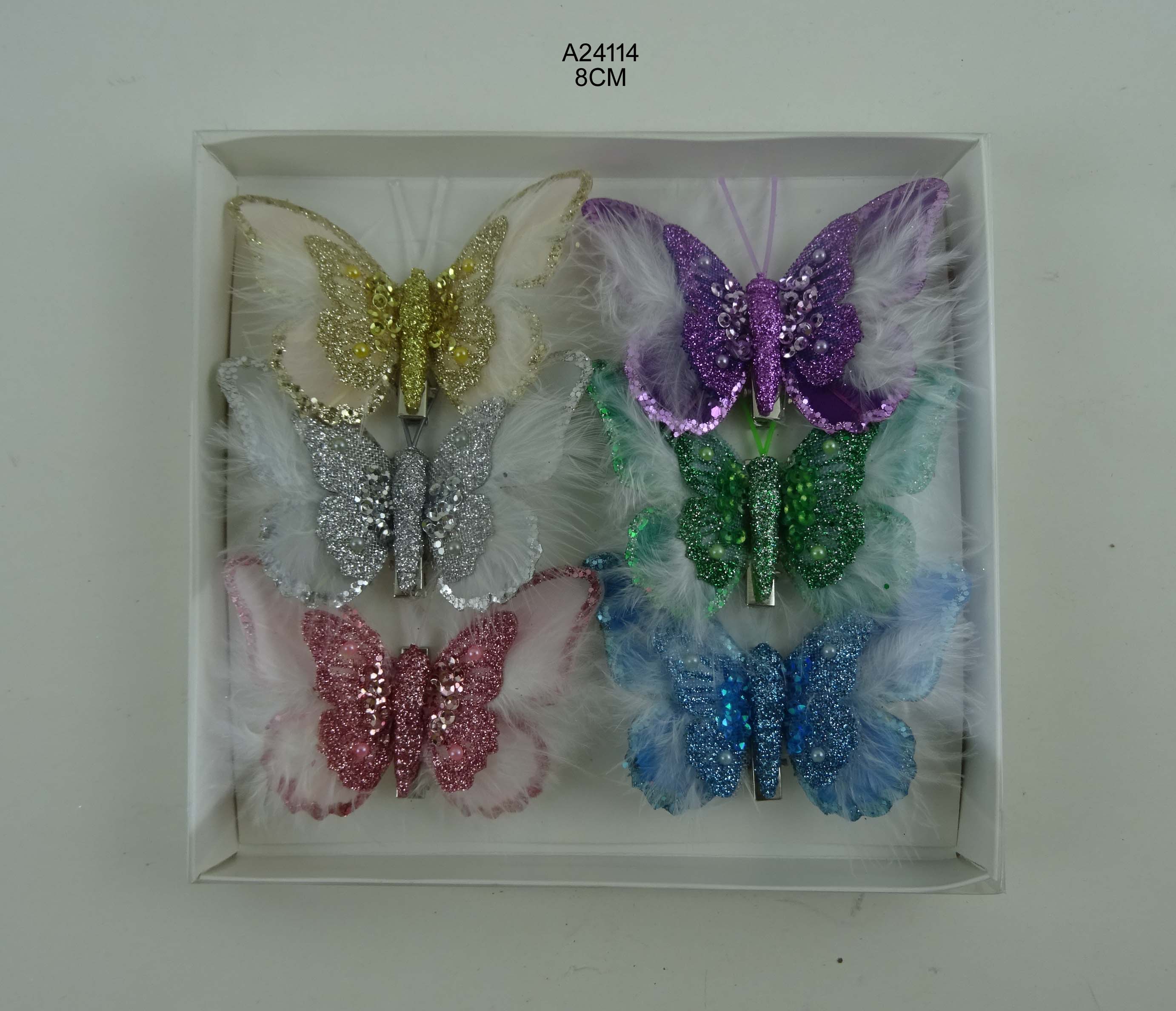 Glitter Butterfly Decorative Clip 8CM