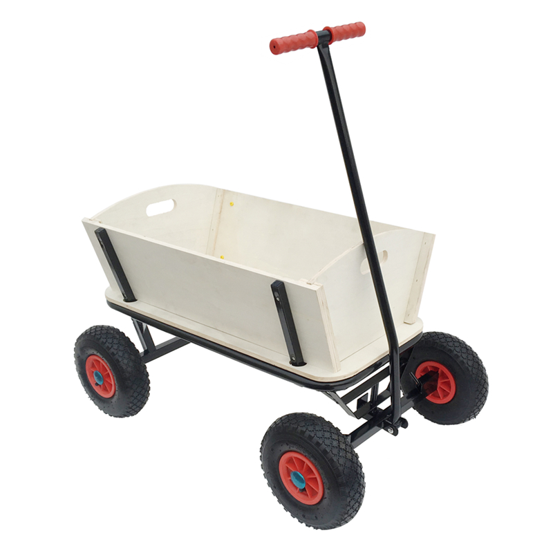 QT5027 Sturdy Steel Toys Cart with Wooden Panels