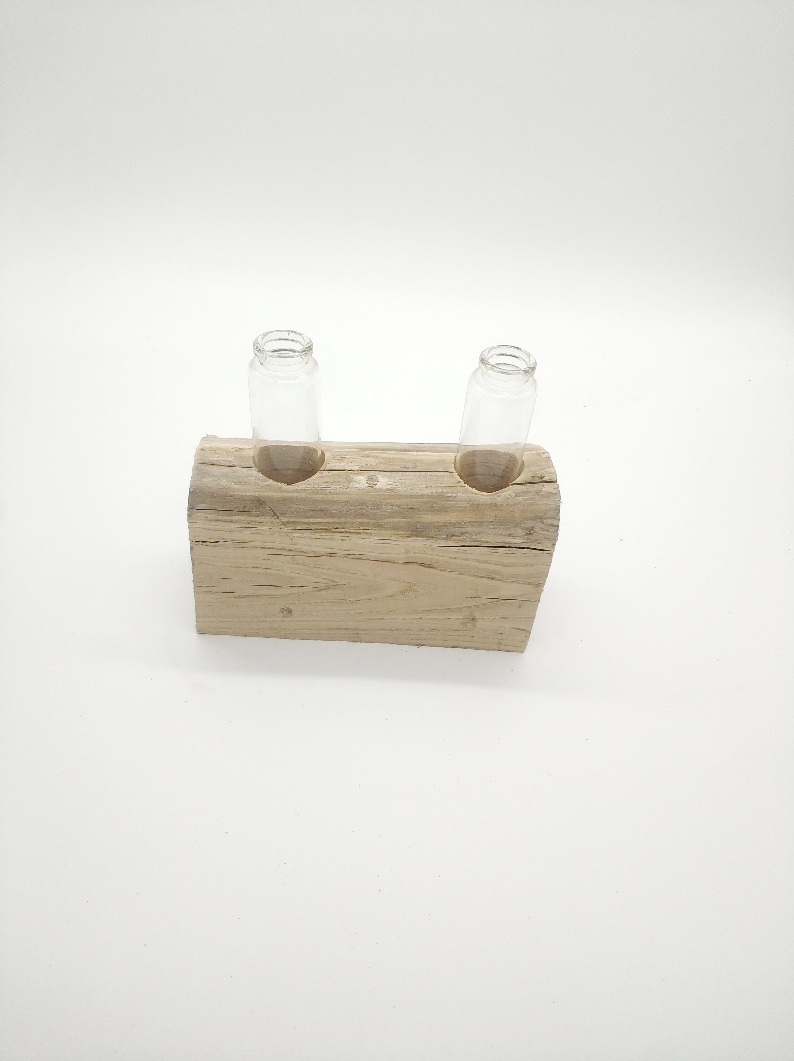 Wooden Decorative Display with Dried Flowers