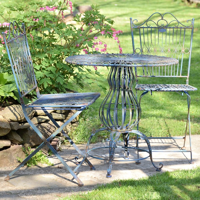 Garden Table and Chair Set, Antique Finish