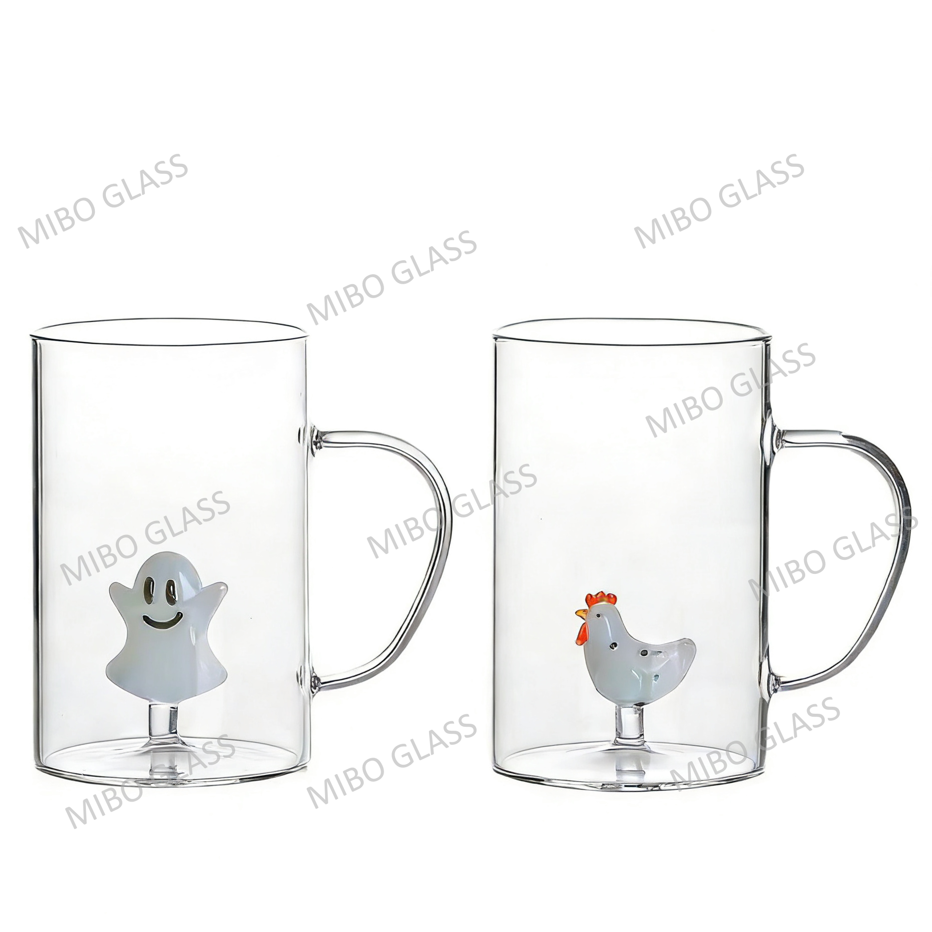 Single Wall Glass Coffee Cup with Saucer