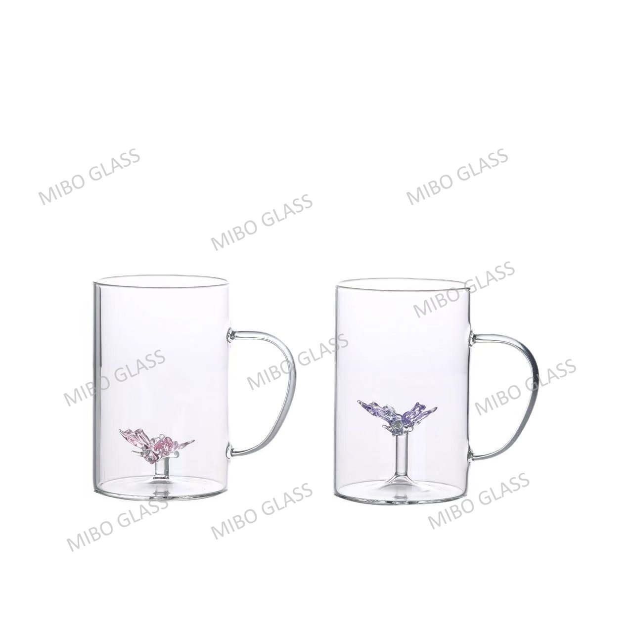 Single Wall Glass Coffee Cup with Saucer
