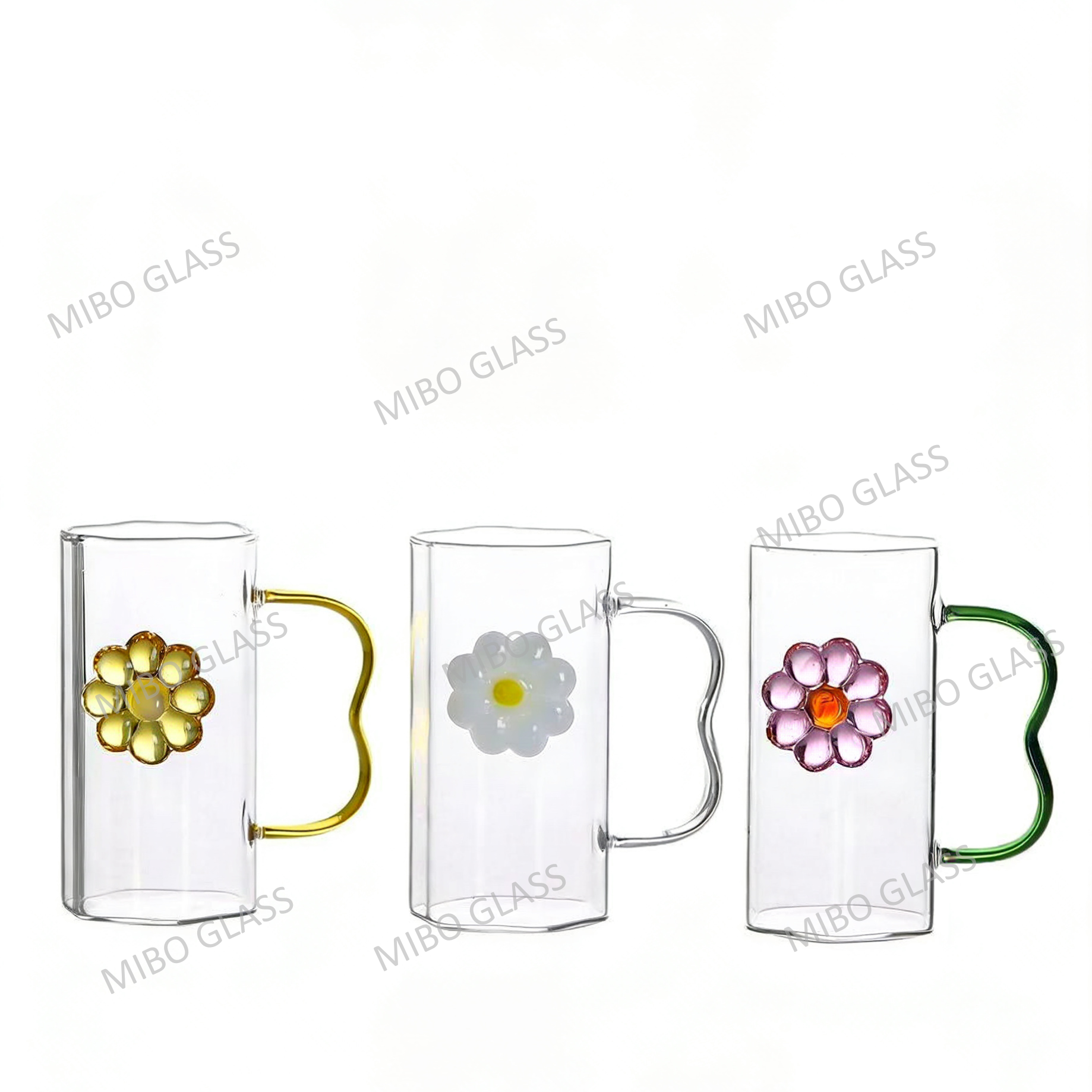 Single Wall Glass Coffee Cup with Saucer