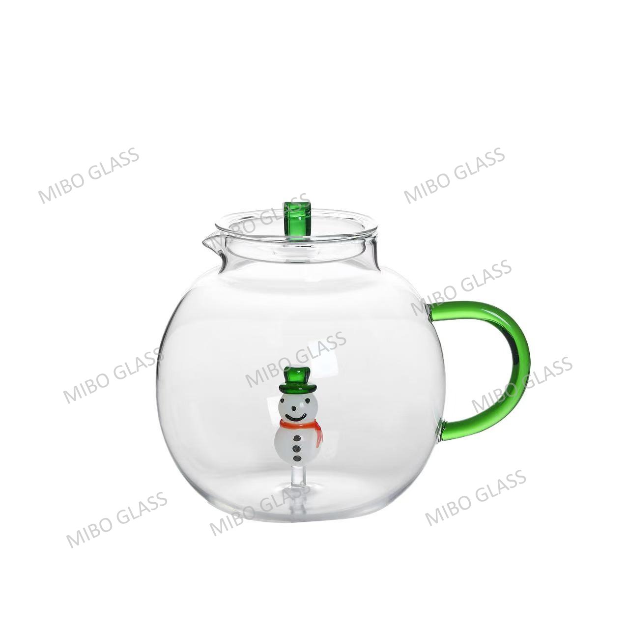 Borosilicate Glass Teapot with Flower Pattern