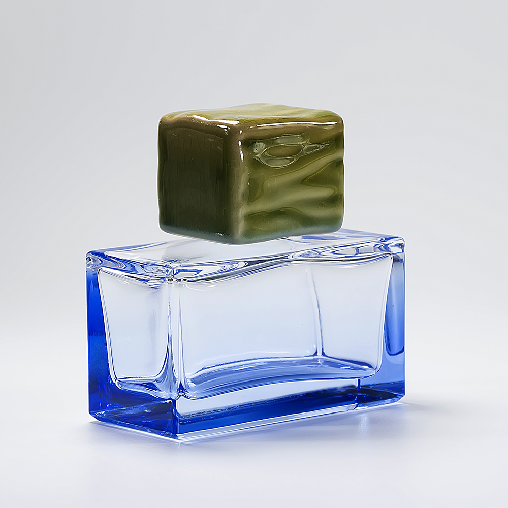 100ml Square Colorful Clear Glass Perfume Bottle
