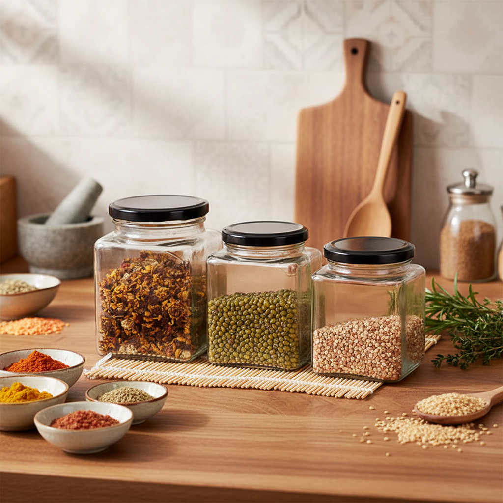 Food Grade Glass Sealed Jar for Honey and Pickled Vegetables