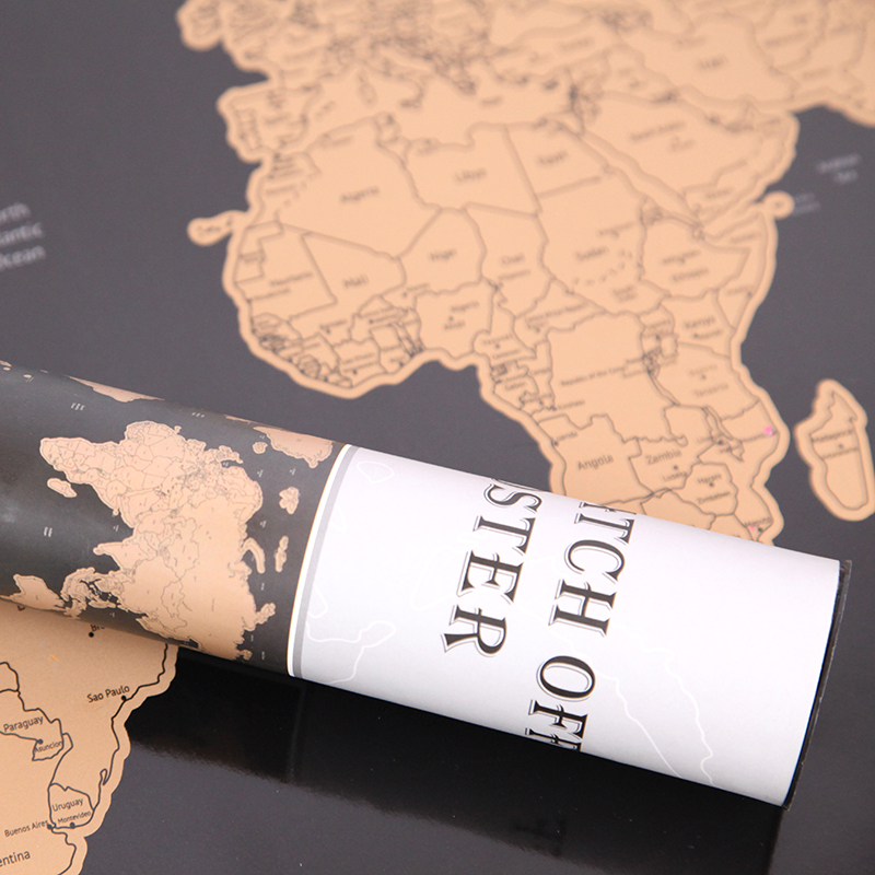 Scratch World Map Poster With Flags