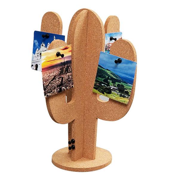 Cork Cactus Tabletop Photo Holder and Pin Board