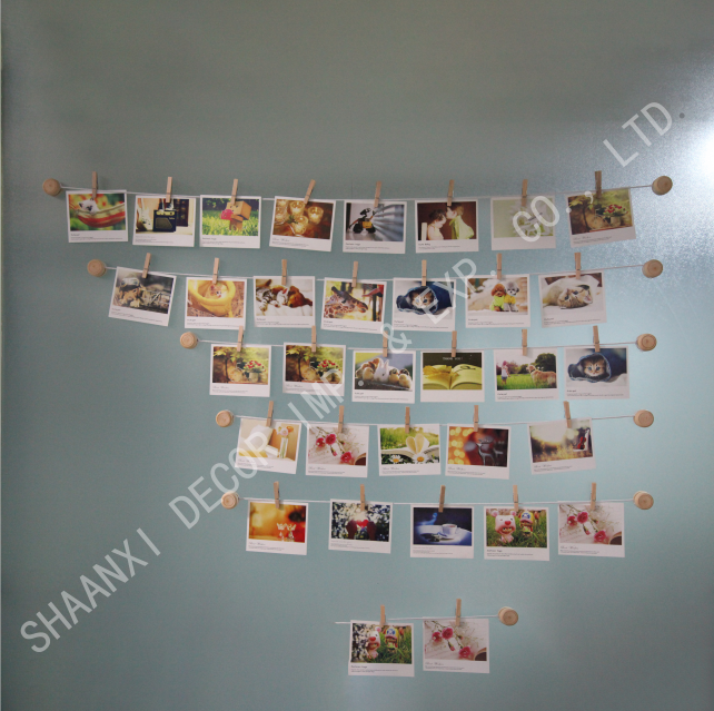 Photo holder with string and clips