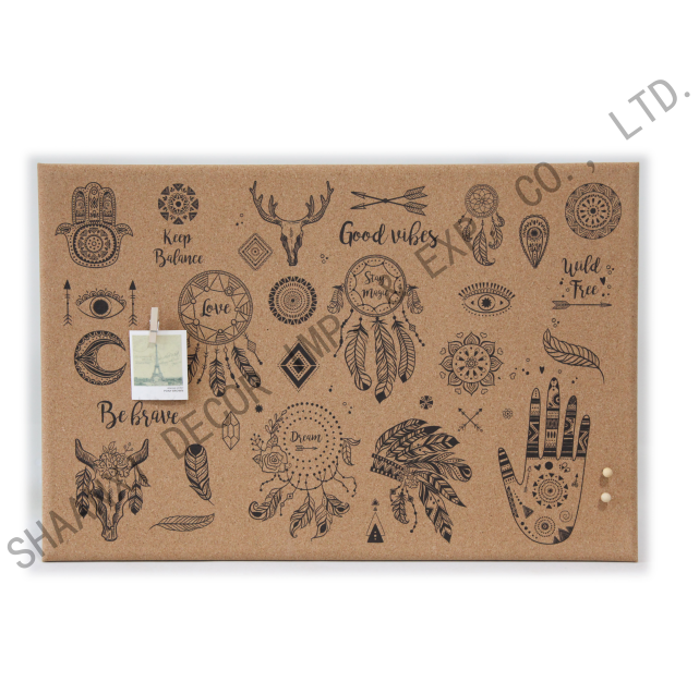 Frameless cork bulletin board with MDF frame