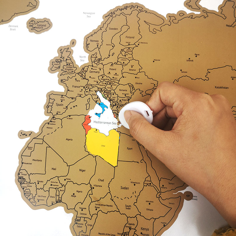 Scratchable Map Poster