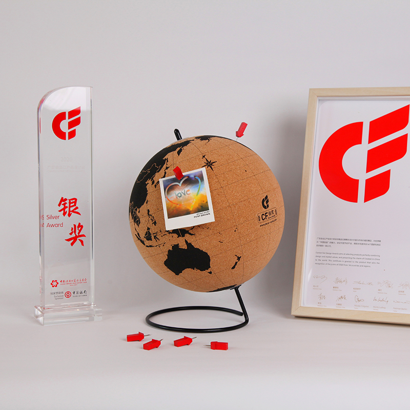 Cork Globe for Pinning Travel Memories and Marking Destinations