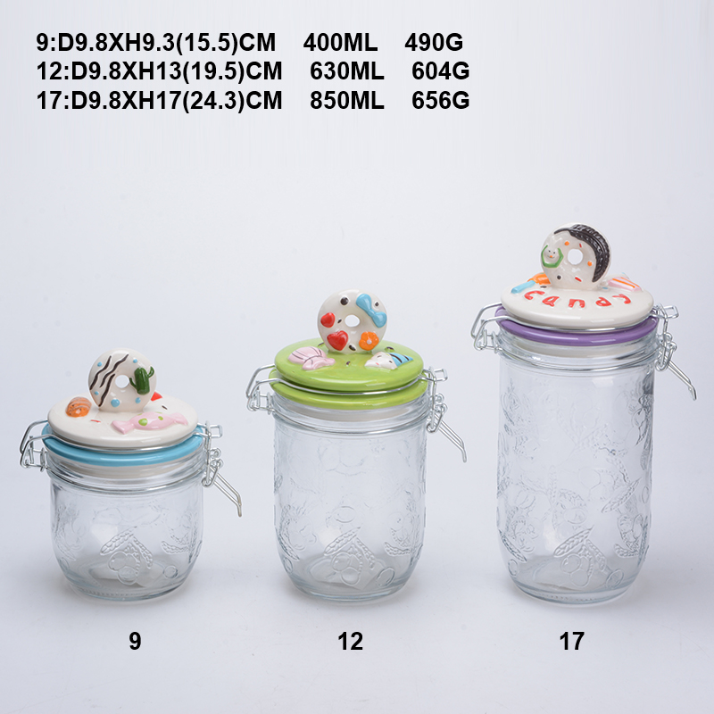 Food-Contact Borosilicate Glass Jar with Plastic Lid