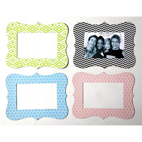 Magnetic Photo Frame with Geometric Pattern for Fridge or Locker