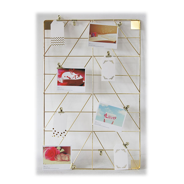 Wire Wall Grid Panel Display Board with Metal Photo Frame and Clips