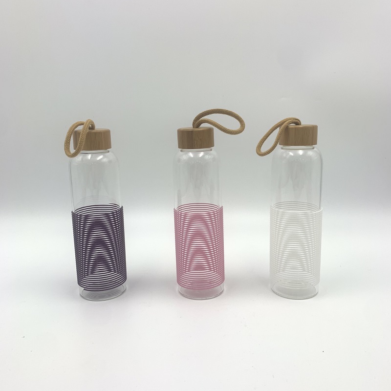 Glass Bottle with Bamboo Lid
