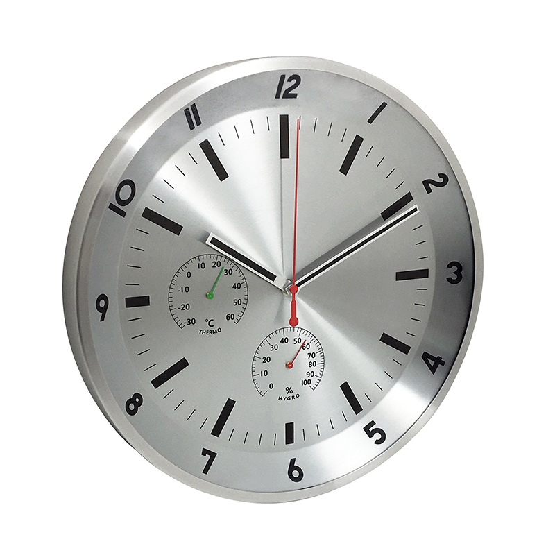 Temperature and Humidity Metal Wall Clock