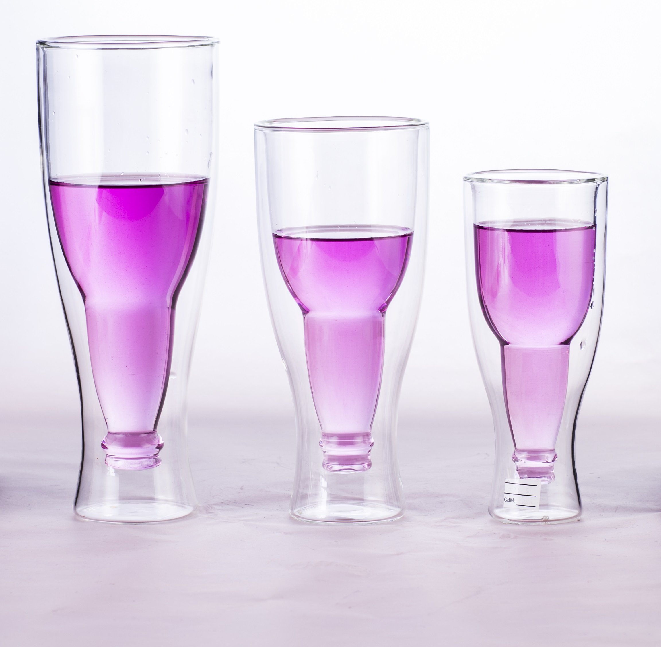 High Borosilicate Double Wall Glass Beet Cup