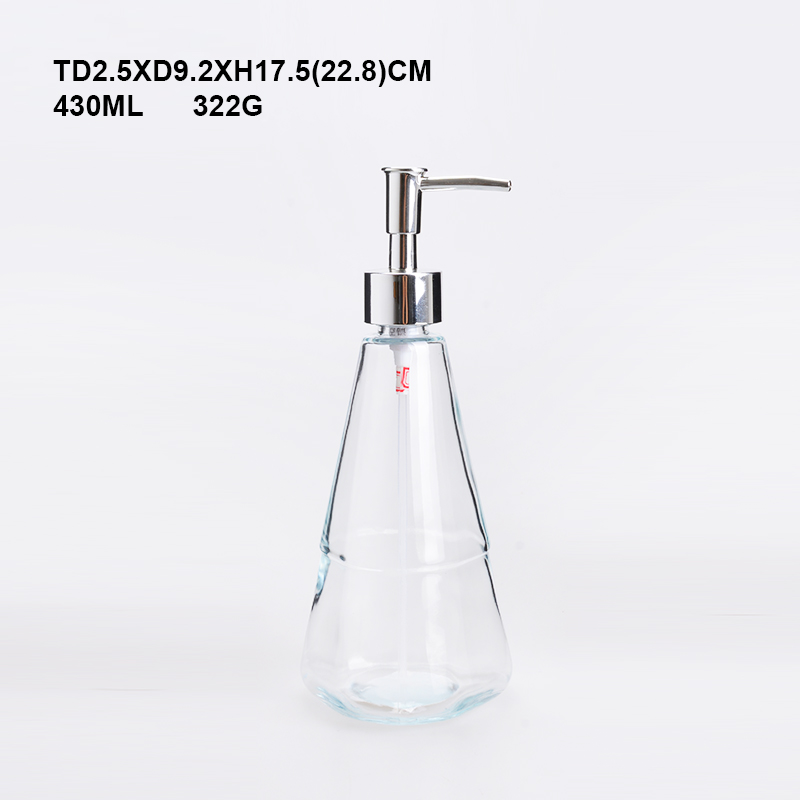 420ML Clear Glass Lotion Bottle with Pump Cap