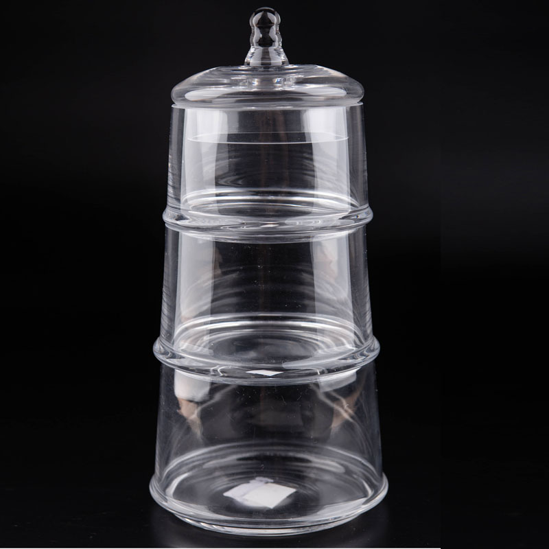 3-Tier Stacking Glass Cookie Jar and Candy Dishes