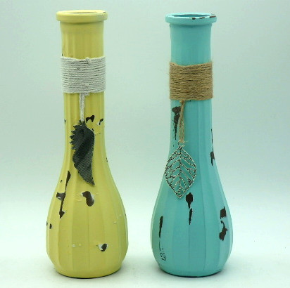 County Style Glass Vase, Decorative Rustic Design