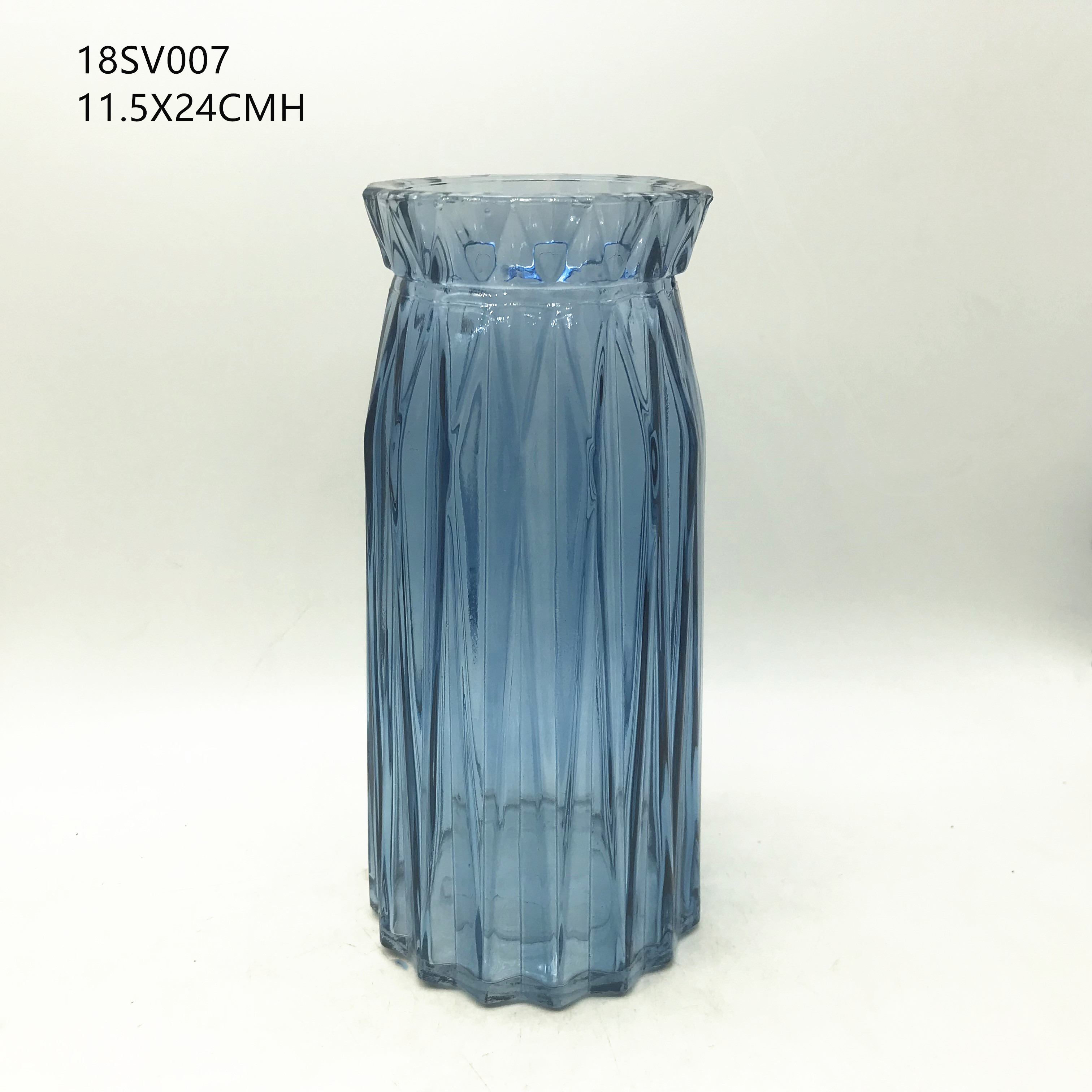 Colored Transparent Glass Flower Vase