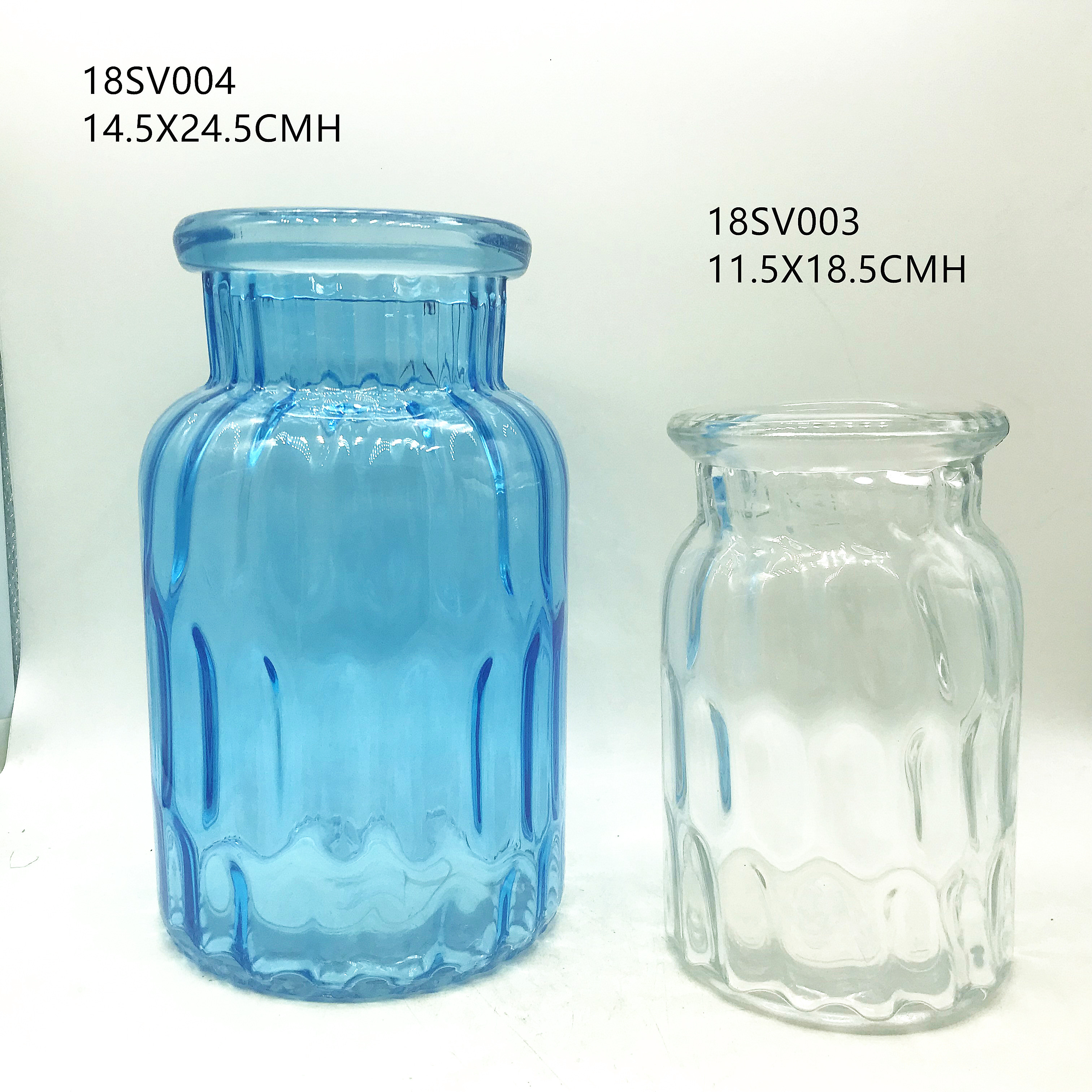 Colored Transparent Glass Flower Vase