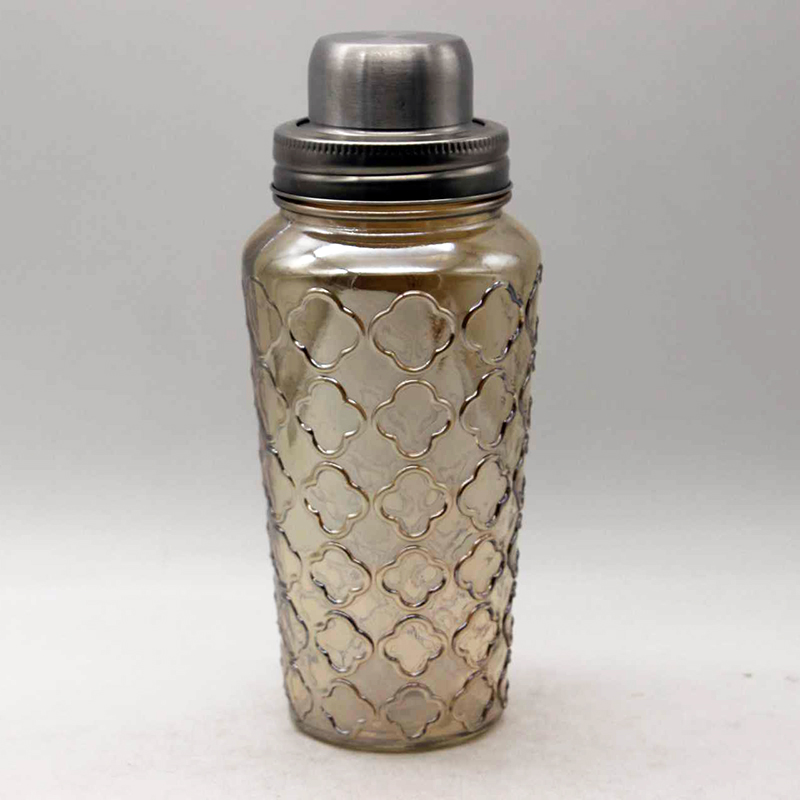Glass Cocktail Shaker with Stainless Steel Lid