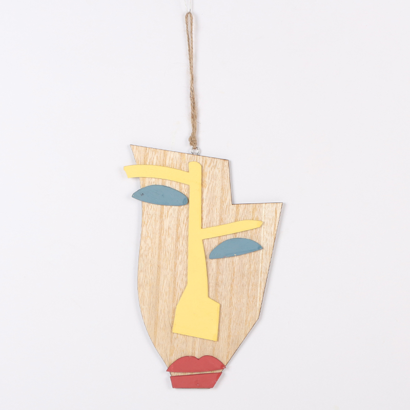 Natural Color Plywood Mask Hanging Decoration