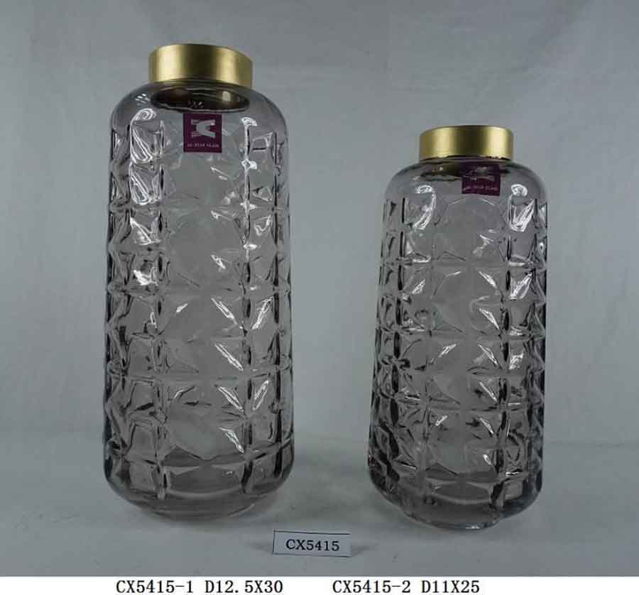 Oral Gold Painting Glass Vase