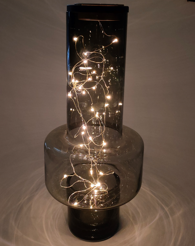 Solar Dotted Glass Vase Lawn and Patio Lights