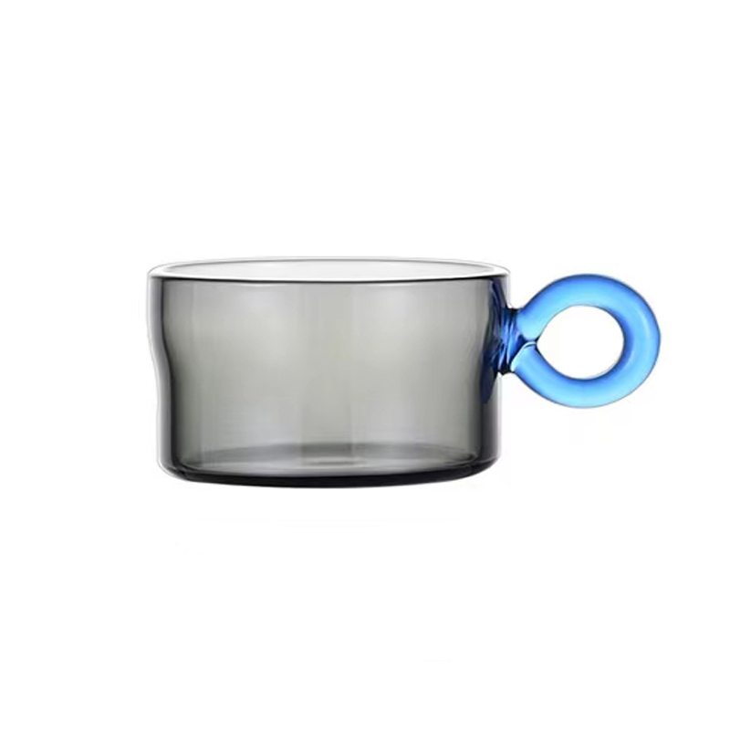Single Wall Glass Coffee Cup with Saucer