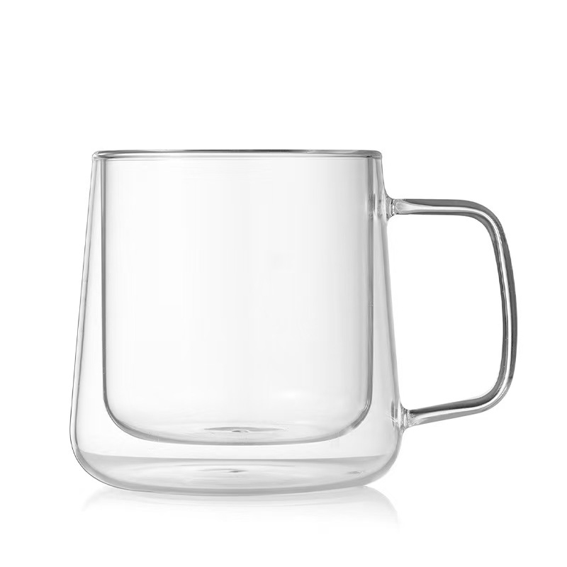 Double Wall Borosilicate Glass Cup with Bamboo Lid